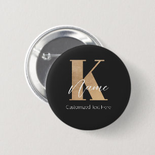 Macaron Rond 5 Cm Monogramme moderne Initiale K & Nom Personnalisé