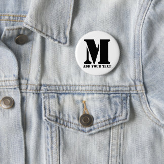 Macaron Rond 5 Cm Monogramme personnalisé Texte moderne personnalisé