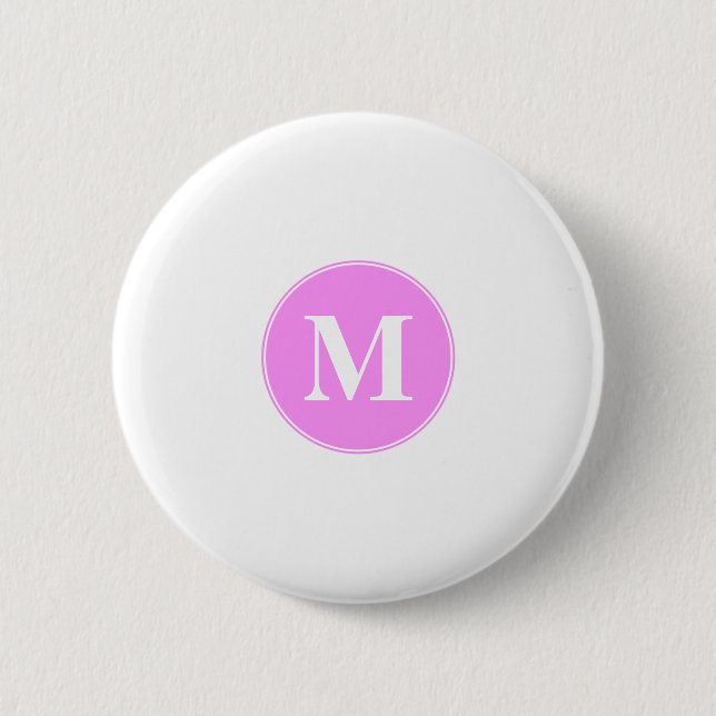 Macaron Rond 5 Cm Monogramme rose (Devant)
