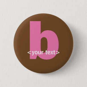 Macaron Rond 5 Cm Monogramme rose et Brown - lettre B