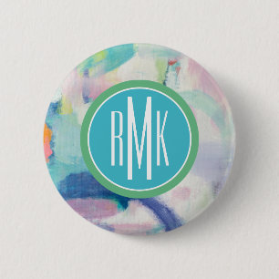 Macaron Rond 5 Cm Monogramme   Trial et Airy Bright