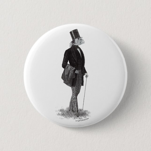 Macaron Rond 5 Cm Monsieur de lovecraft d'Innsmouth (Devant)