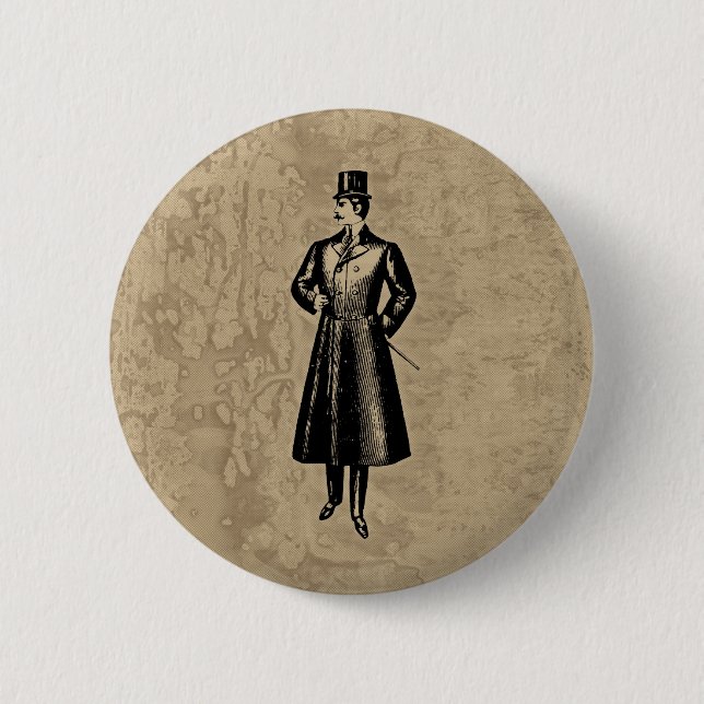 Macaron Rond 5 Cm Monsieur élégant (Devant)