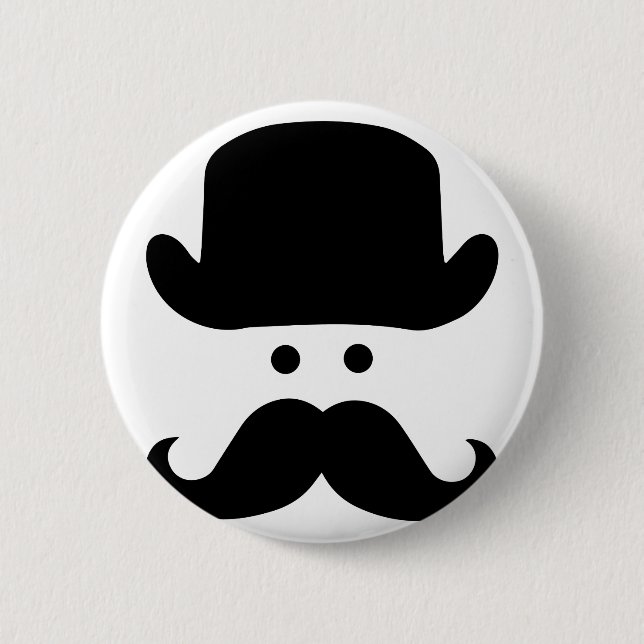 Macaron Rond 5 Cm Monsieur Moustache (Devant)