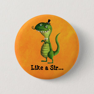 Macaron Rond 5 Cm Monsieur T-rex avec des moustaches