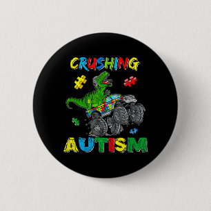 Macaron Rond 5 Cm Monster Truck Crushing Austim Sensibilisation sur 
