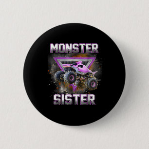 Macaron Rond 5 Cm Monster Truck Sister Monster Truck Are My Jam Truc