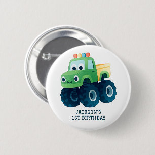 Macaron Rond 5 Cm Monster Truck Smash et Crash Anniversaire