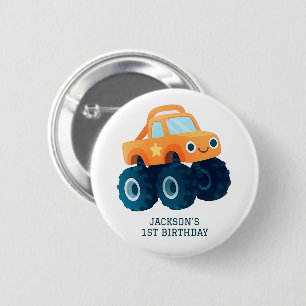 Macaron Rond 5 Cm Monster Truck Smash et Crash Anniversaire