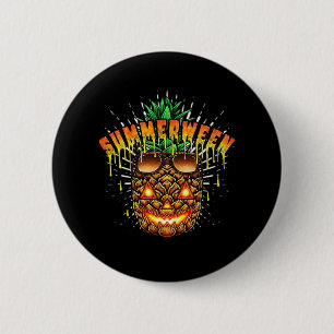 Macaron Rond 5 Cm Monstre d'ananas tropical Halloween classique