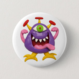 Macaron Rond 5 Cm Monstre pourpre