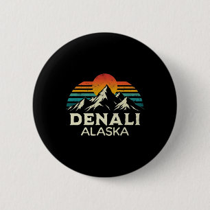 Macaron Rond 5 Cm Mont Denali Alaska Randonnée Aventure Climatique N