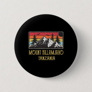 Macaron Rond 5 Cm Mont Kilimandjaro Tanzanie Escalade rétro Vintage