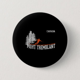 Macaron Rond 5 Cm Mont Tremblant Can. Style des années 80. Ski vinta