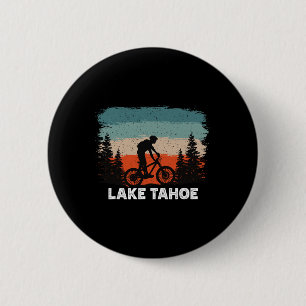 Macaron Rond 5 Cm Montage à vélo du lac Tahoe au coucher du soleil R