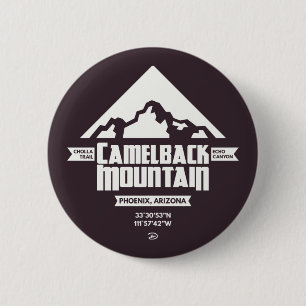 Macaron Rond 5 Cm Montagne de Camelback (Sombre) - Bouton