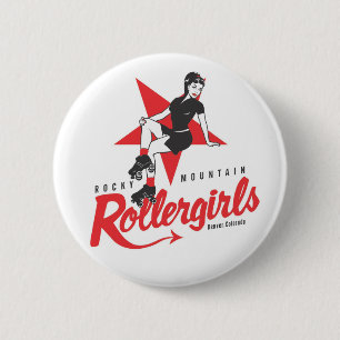 Macaron Rond 5 Cm Montagne rocheuse Rollergirls