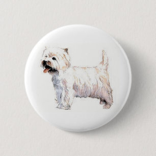 Macaron Rond 5 Cm Montagne Terrier blanc occidentale Westie