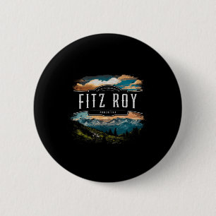 Macaron Rond 5 Cm Montagnes Fitz Roy Argentine Randonnée Extérieur V