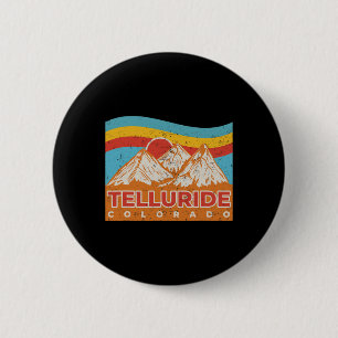 Macaron Rond 5 Cm Montagnes Rocheuses du Colorado Telluride Ski Hiki