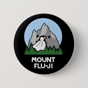 Macaron Rond 5 Cm Monte Flu-ji Funny Mountain Pun Dark BG