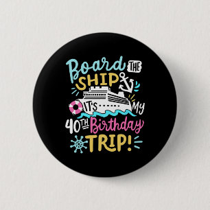 Macaron Rond 5 Cm Montez à bord C'est mon voyage de croisière pour m