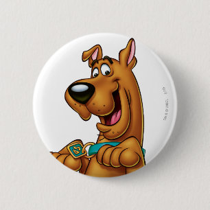 Macaron Rond 5 Cm Montez les pattes de Scooby-Doo
