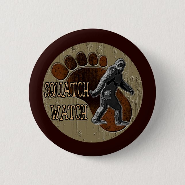 Macaron Rond 5 Cm Montre de Squatch (Devant)