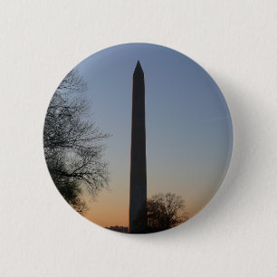 Macaron Rond 5 Cm Monument de Washington au coucher du soleil