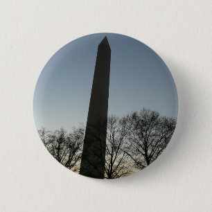 Macaron Rond 5 Cm Monument de Washington dans le paysage d'hiver II