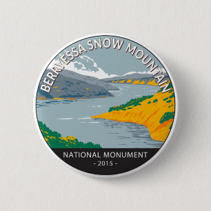 Macaron Rond 5 Cm Monument national de la montagne de neige de Berry