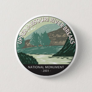 Macaron Rond 5 Cm Monument national des Brise-rivière du Missouri s