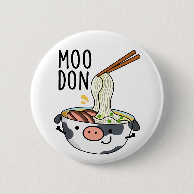 Macaron Rond 5 Cm Moo-don Funny Udon Pun (Devant)