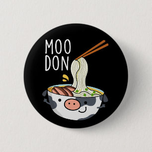 Macaron Rond 5 Cm Moo-don Funny Udon Pun Dark BG