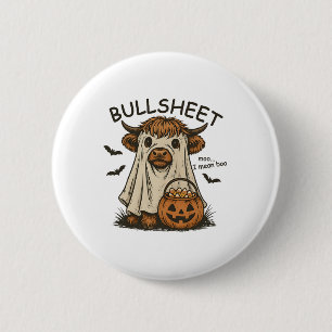 Macaron Rond 5 Cm Moo... Je Veux Dire Boo Tôle Vache Fantôme Hallowe