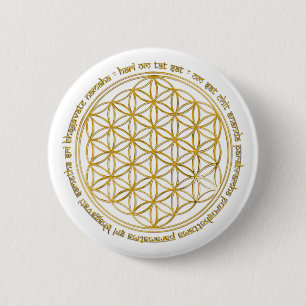 Macaron Rond 5 Cm Moola mantra / fleur de la vie or