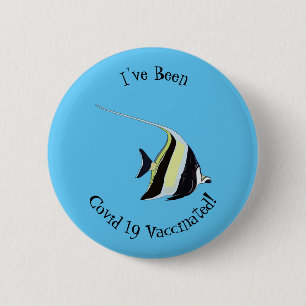 Macaron Rond 5 Cm Moorish idol fish cartoon illustration