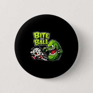 Macaron Rond 5 Cm Mordre la balle pickleball sport rétro graphique d