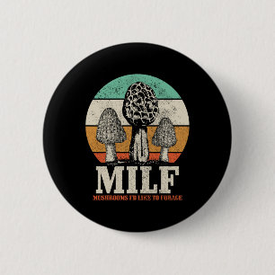 Macaron Rond 5 Cm Morel Chasse aux champignons M.i.l.f. Champignons