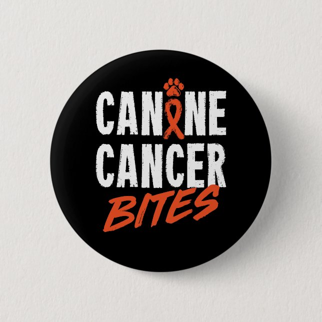 Macaron Rond 5 Cm Morsures de cancer canin (Devant)