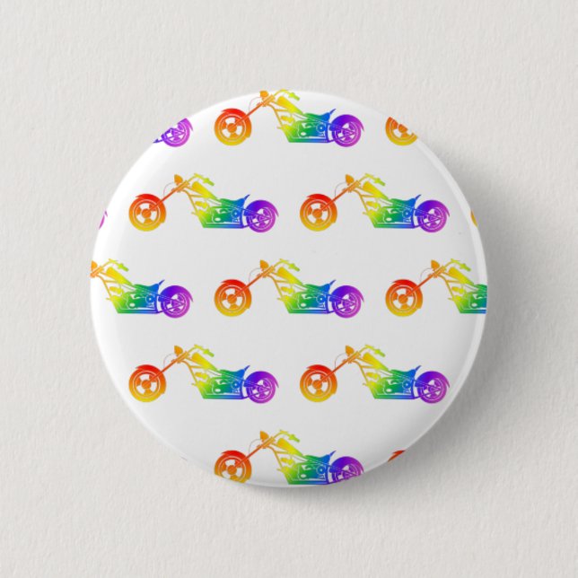 Macaron Rond 5 Cm Mortocycle arc-en-ciel (Devant)