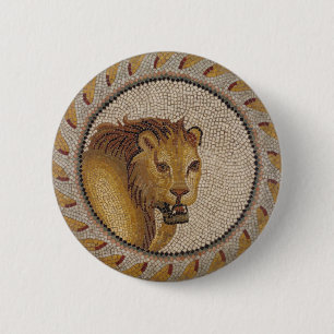 Macaron Rond 5 Cm Mosaïque du lion romain