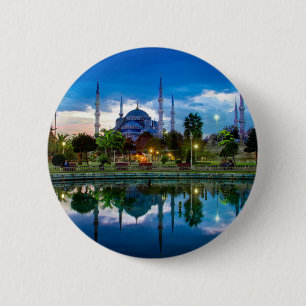 Macaron Rond 5 Cm Mosquée bleue d'Istanbul en Turquie
