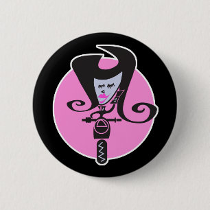 Macaron Rond 5 Cm motard scooter rétro chic