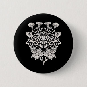 Macaron Rond 5 Cm Moth Talisman - Whimsigoth sérigraphie Style Drawi