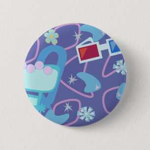 Macaron Rond 5 Cm motif à trois dimensions de boomerang d'années '50