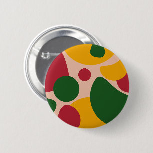 Macaron Rond 5 Cm Motif Abstrait Rétro Géométrique Gras 