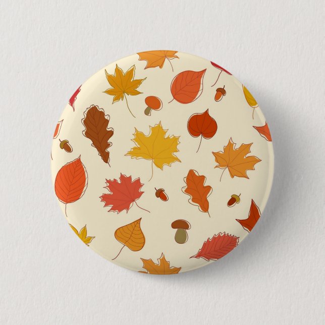 Macaron Rond 5 Cm Motif automne (Devant)