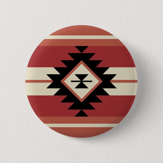 Macaron Rond 5 Cm Motif Aztec (Devant)