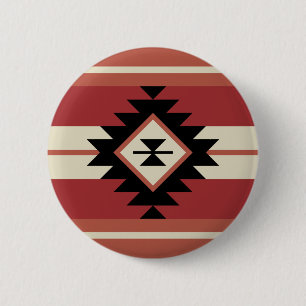 Macaron Rond 5 Cm Motif Aztec